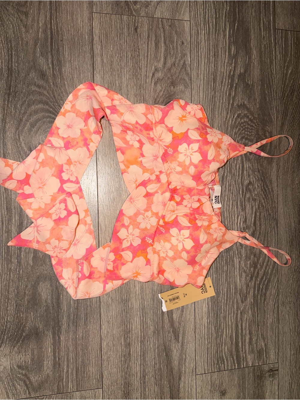 Pink Floral Tie-Front Cami with Adjustable Straps